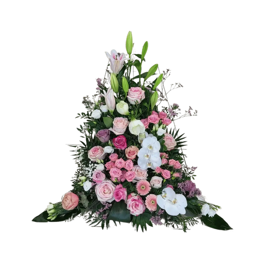 Devant cercueil Symphonie rose-blanc Halle Brauhauban Tarbes 65 Hautes-Pyrénées